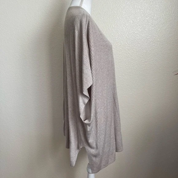 SPLENDID cashmere blend cardigan Heather Wheat Open jacket Poncho Sweater Coat - Picture 5 of 10